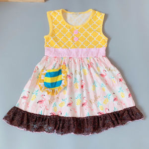 Boutique Flamingo Pink Sleeveless Ruffle Dress